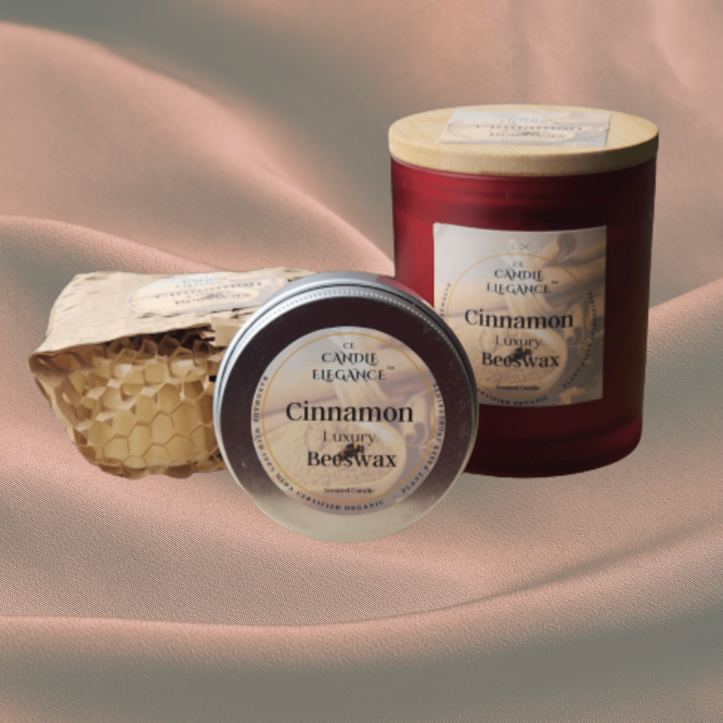 Welcome spring candle with warm spices of cinnamon, clove, and ground cinnamon powder enriched with honey. Handmade with USDA Certified beeswax. Bamboo lid included with our 8 oz candles.